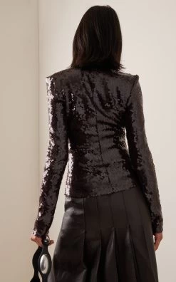 Seeran Lace-up Sequined Top -Lady Fashion Store 16arlington brown seeran sequin top 2