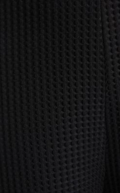 A.W.A.K.E. Mode Asymmetric Slit-Detailed Waffle Knit Pants 13 A.W.A.K.E. Mode Asymmetric Slit-Detailed Waffle Knit Pants -Lady Fashion Store a w a k e black asymmetric slit detailed waffle knit pants 5