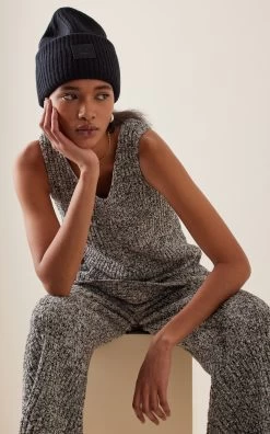 Acne Studios Pansy N Face Appliquéd Wool Beanie