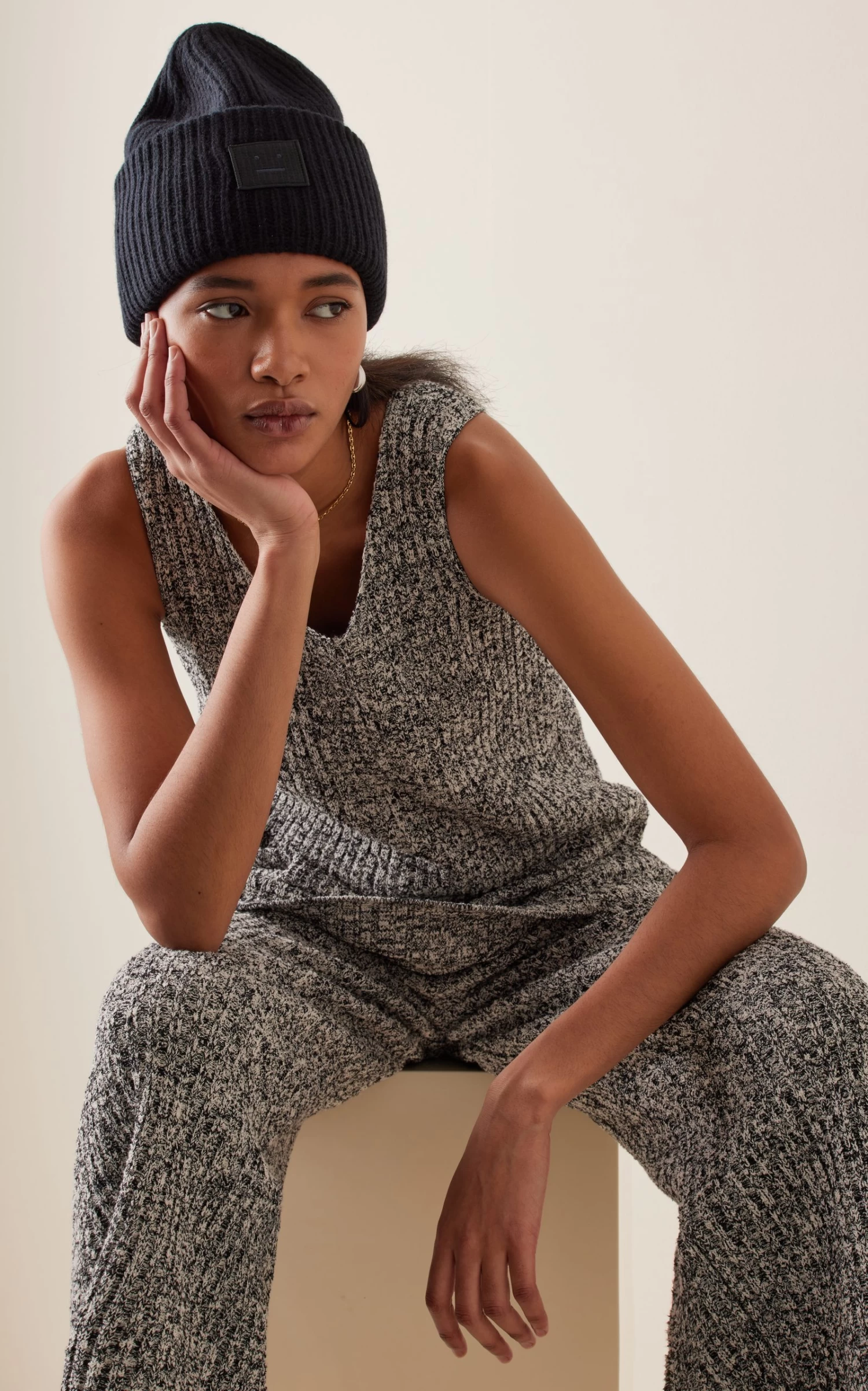 Acne Studios Pansy N Face Appliquéd Wool Beanie 3 Acne Studios Pansy N Face Appliquéd Wool Beanie