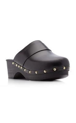 Bibi Studded Leather Clogs 10 Bibi Studded Leather Clogs -Lady Fashion Store aeyde black bibi calf leather black 55mm 3