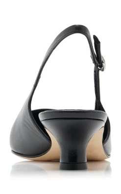 Catrina Leather Slingback Pumps -Lady Fashion Store aeyde black catrina nappa leather black 2