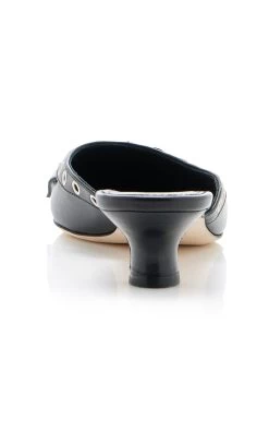 Tania Fringed Leather Mule -Lady Fashion Store aeyde black tania calf leather black 3