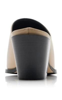 Astrid Western Leather Mules 8 Astrid Western Leather Mules -Lady Fashion Store aeyde neutral astrid calf leather latte butter 2