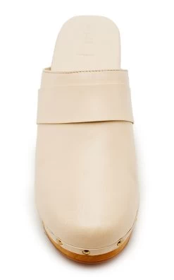 Bibi Studded Leather Clogs -Lady Fashion Store aeyde neutral bibi calf leather creamy 1