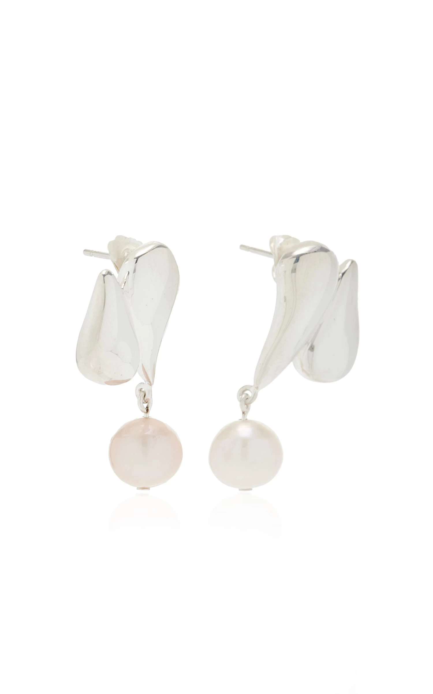 Elvira Sterling Silver Pearl Earrings 4 Elvira Sterling Silver Pearl Earrings - Image 2