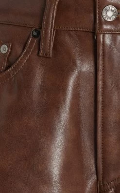 AGOLDE Sloane Recycled-Leather High-Rise Straight-Leg Jeans 9 AGOLDE Sloane Recycled-Leather High-Rise Straight-Leg Jeans -Lady Fashion Store agolde brown sloane jean 3