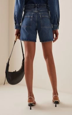 AGOLDE Cooper Mini Cargo Shorts -Lady Fashion Store agolde dark wash cooper cargo short 2