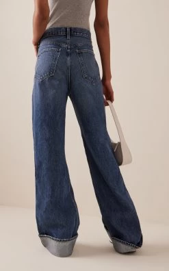 AGOLDE Dame Rigid High-Rise Wide-Leg Jeans -Lady Fashion Store agolde medium wash dame jean 2