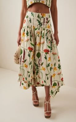 Curuá Duranzo Primavera Cotton Maxi Skirt -Lady Fashion Store agua by agua bendita multi curua primavera 1