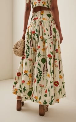 Curuá Duranzo Primavera Cotton Maxi Skirt -Lady Fashion Store agua by agua bendita multi curua primavera 2