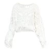 Ripple Macramé Pull-Over -Lady Fashion Store aisling camps ivory ripple macrame pull over