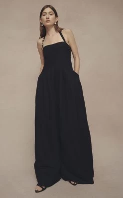 Neo Pleated Halter Jumpsuit -Lady Fashion Store aje black neo pleated halter jumpsuit 3