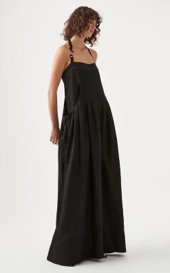 Neo Pleated Halter Jumpsuit -Lady Fashion Store aje black neo pleated halter jumpsuit 6