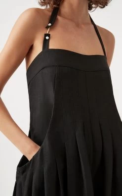 Neo Pleated Halter Jumpsuit -Lady Fashion Store aje black neo pleated halter jumpsuit 8