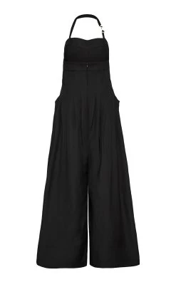 Neo Pleated Halter Jumpsuit -Lady Fashion Store aje black neo pleated halter jumpsuit 9