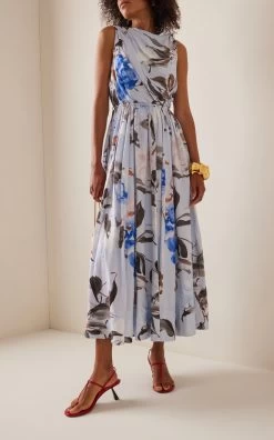 Lady Fashion Store -Lady Fashion Store aje floral abbey twisted midi dress 1