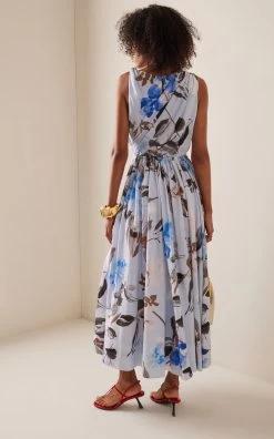 Abbey Twisted Floral Midi Dress -Lady Fashion Store aje floral abbey twisted midi dress 2