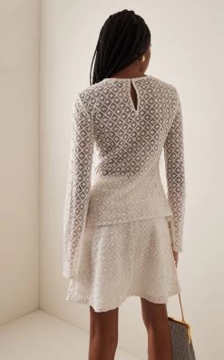 Freya Crystal And Pearl-Embellished Top -Lady Fashion Store aje ivory freya diamond pearl top 2