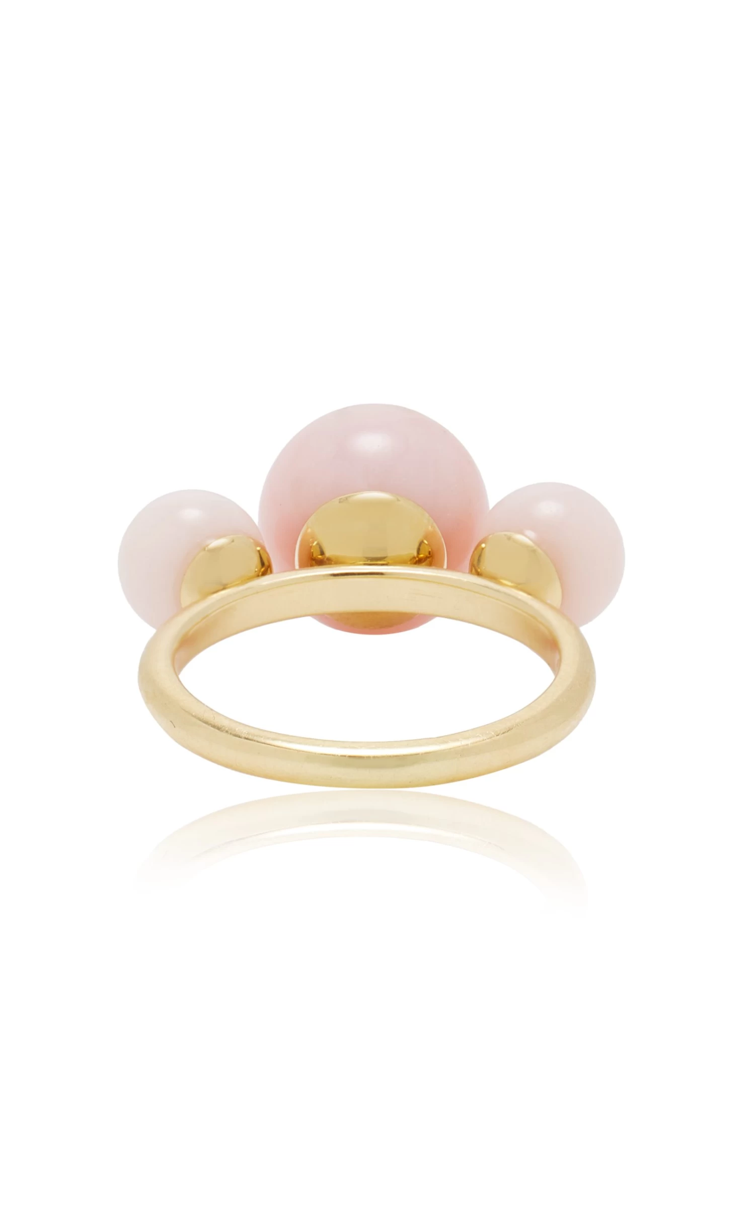 18K Gold Triple Pink Opal Ring 6 18K Gold Triple Pink Opal Ring - Image 4