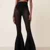 ALAIA Waffle-Knit Flared-Leg Pants 1 ALAIA Waffle-Knit Flared-Leg Pants -Lady Fashion Store alaia black 3d waffle flare