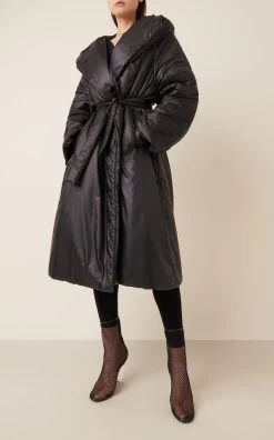 ALAIA Belted Padded Nylon Coat