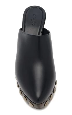 ALAIA Le Sabot Leather Clogs -Lady Fashion Store alaia black le sabot 2