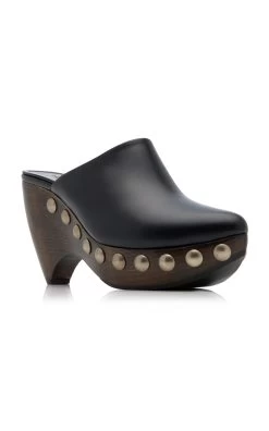 ALAIA Le Sabot Leather Clogs -Lady Fashion Store alaia black le sabot 3