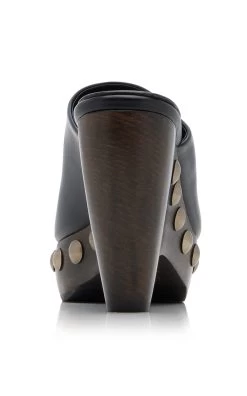 ALAIA Le Sabot Leather Clogs -Lady Fashion Store alaia black le sabot 4