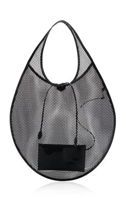 ALAIA Leather-Trimmed Mesh Tote Bag -Lady Fashion Store alaia black one piece xl 2
