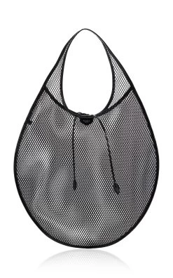 ALAIA Leather-Trimmed Mesh Tote Bag -Lady Fashion Store alaia black one piece xl 4
