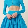 ALAIA Crinoline Cropped Cardigan -Lady Fashion Store alaia blue crinoline cardi