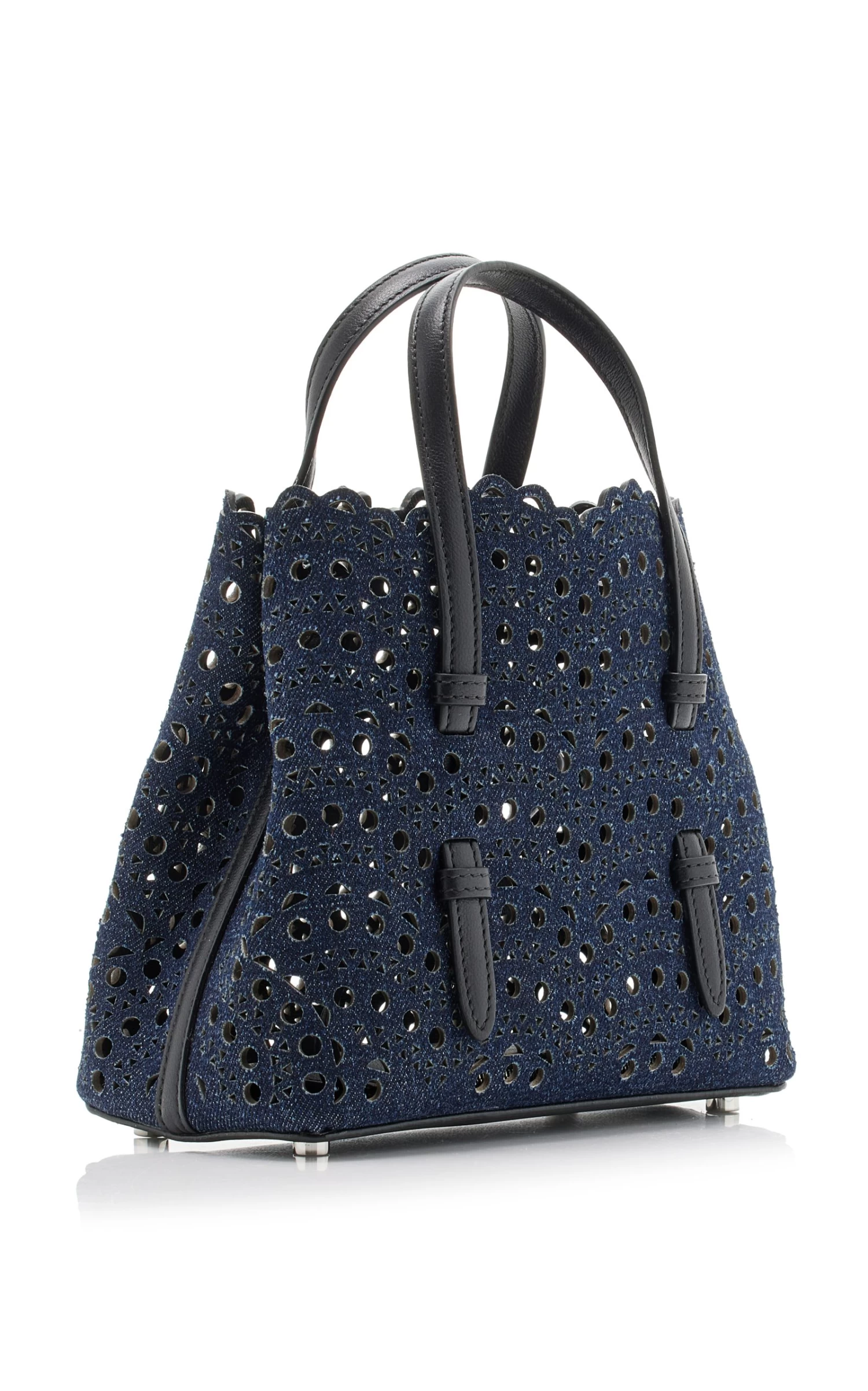 ALAIA Mina Laser-Cut Denim Top Handle Bag 4 ALAIA Mina Laser-Cut Denim Top Handle Bag - Image 2