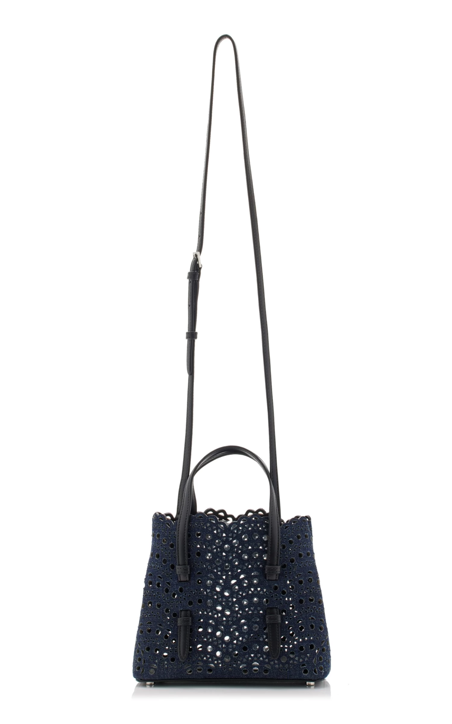 ALAIA Mina Laser-Cut Denim Top Handle Bag 6 ALAIA Mina Laser-Cut Denim Top Handle Bag - Image 4
