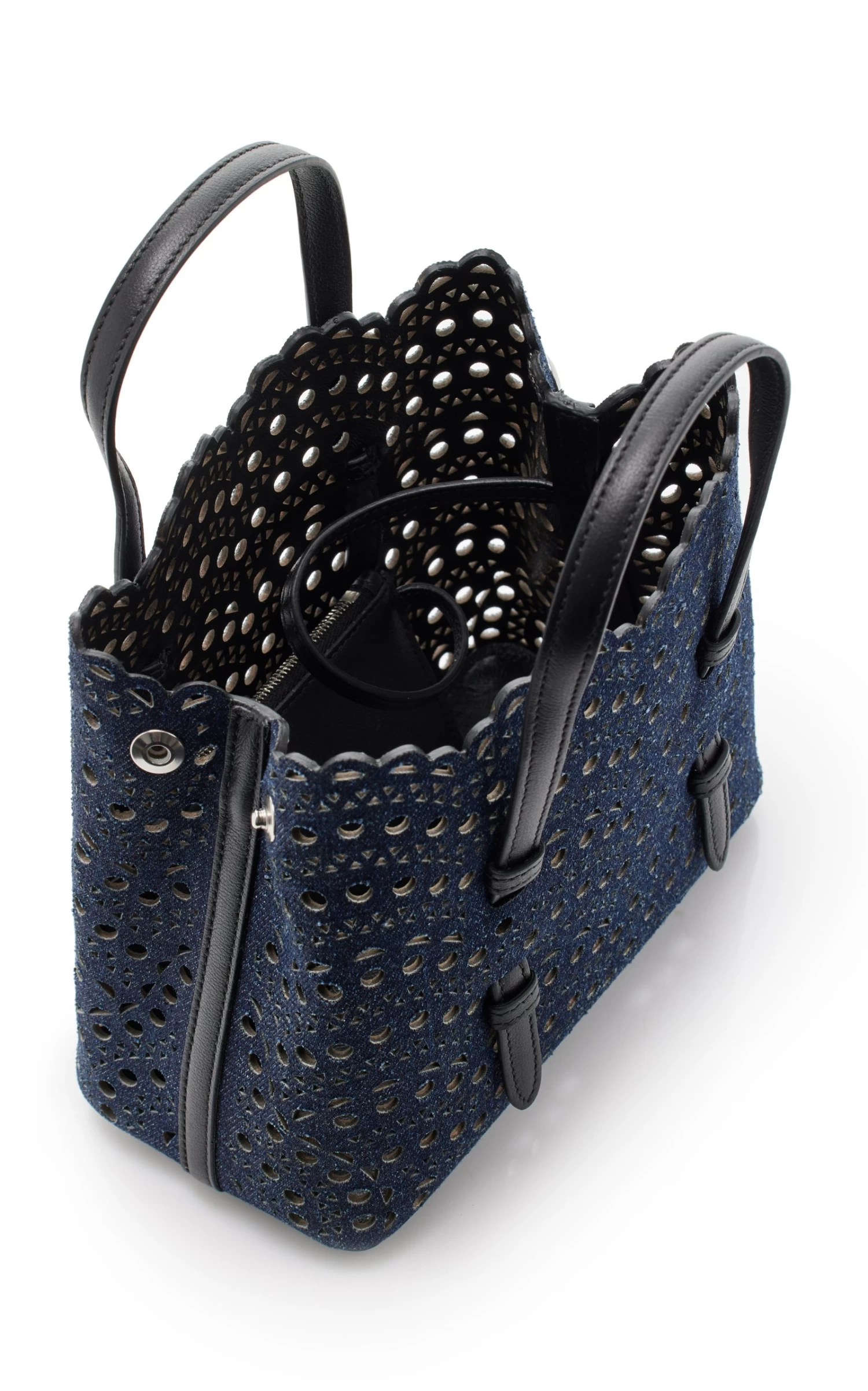 ALAIA Mina Laser-Cut Denim Top Handle Bag 7 ALAIA Mina Laser-Cut Denim Top Handle Bag - Image 5