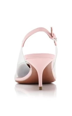 ALAIA Le Cœur Leather-Trimmed PVC Slingback Pumps 8 ALAIA Le Cœur Leather-Trimmed PVC Slingback Pumps -Lady Fashion Store alaia pink slingback 55 2