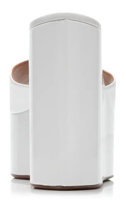 ALAIA Patent Leather Platform Mules -Lady Fashion Store alaia white wedge mules 120 2