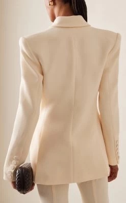 Stone Stretch Crepe Blazer Jacket -Lady Fashion Store alex perry off white stone stretch crepe blazer jacket 2
