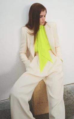 Stone Stretch Crepe Blazer Jacket -Lady Fashion Store alex perry off white stone stretch crepe blazer jacket 3