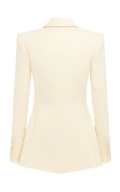 Stone Stretch Crepe Blazer Jacket -Lady Fashion Store alex perry off white stone stretch crepe blazer jacket 4