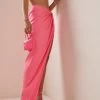 Exclusive Ridley Shiny Satin Crepe Maxi Skirt 2 Exclusive Ridley Shiny Satin Crepe Maxi Skirt -Lady Fashion Store alex perry pink exclusive ridley shiny satin crepe low rise drape skirt
