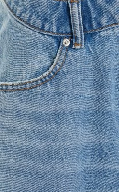 ALEXANDER WANG Exposed-Bikini Asymmetric Straight-Leg Jeans 9 ALEXANDER WANG Exposed-Bikini Asymmetric Straight-Leg Jeans -Lady Fashion Store alexander wang blue exposed bikini asymmetric straight leg jeans 3