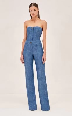 Breslin Cotton Denim Jumpsuit