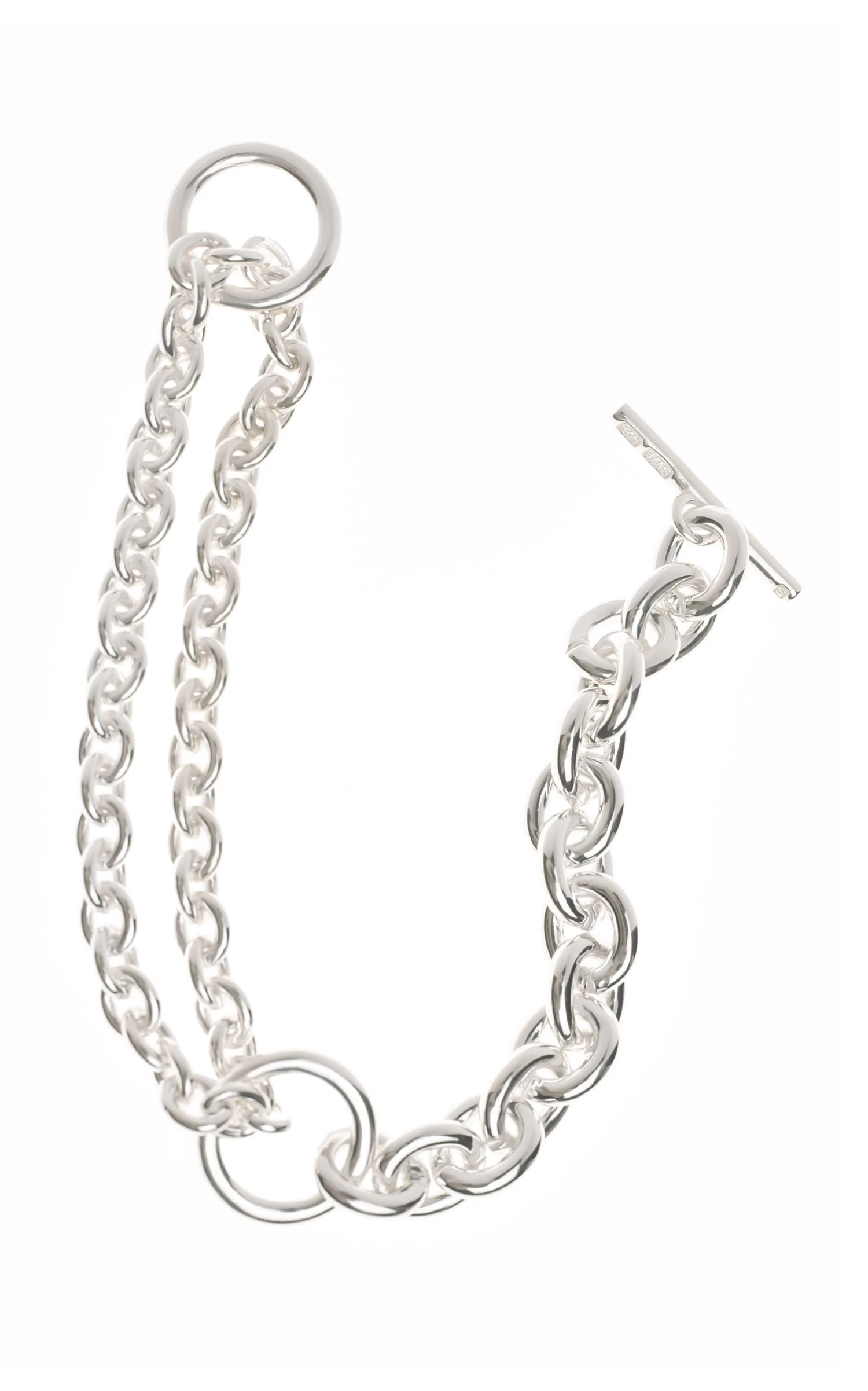 Double Sterling Silver Thick Bracelet 4 Double Sterling Silver Thick Bracelet - Image 2