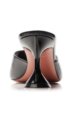 Amina Muaddi Lupita Patent Leather Sandals -Lady Fashion Store amina muaddi black lupita patent 70mm mule 2