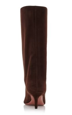 Amina Muaddi Fiona Suede Ankle Boots 8 Amina Muaddi Fiona Suede Ankle Boots -Lady Fashion Store amina muaddi brown fiona boot 60 3 2