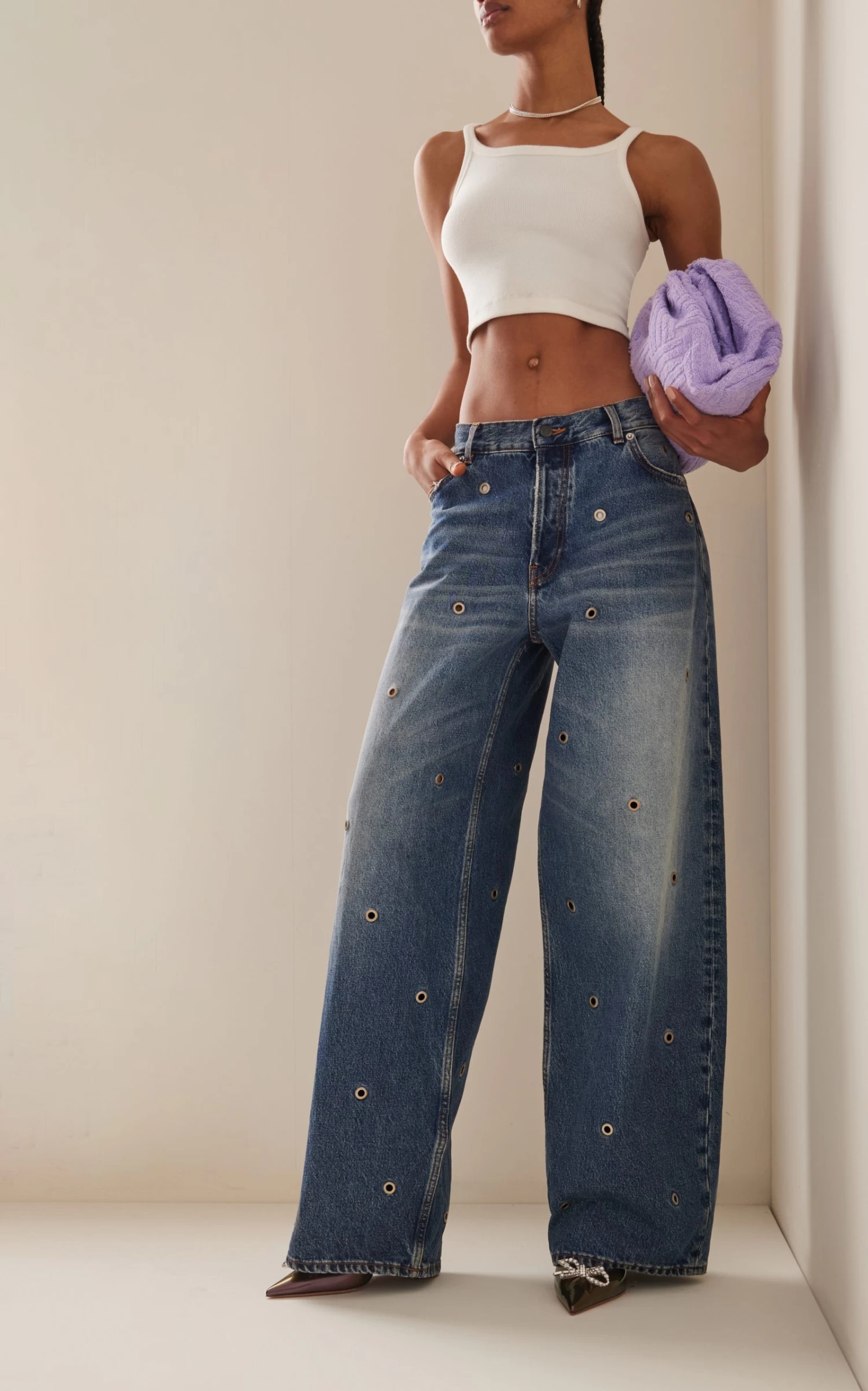 Amina Muaddi Rosie Glittered Patent Leather Slingback Pumps 4 Amina Muaddi Rosie Glittered Patent Leather Slingback Pumps - Image 2