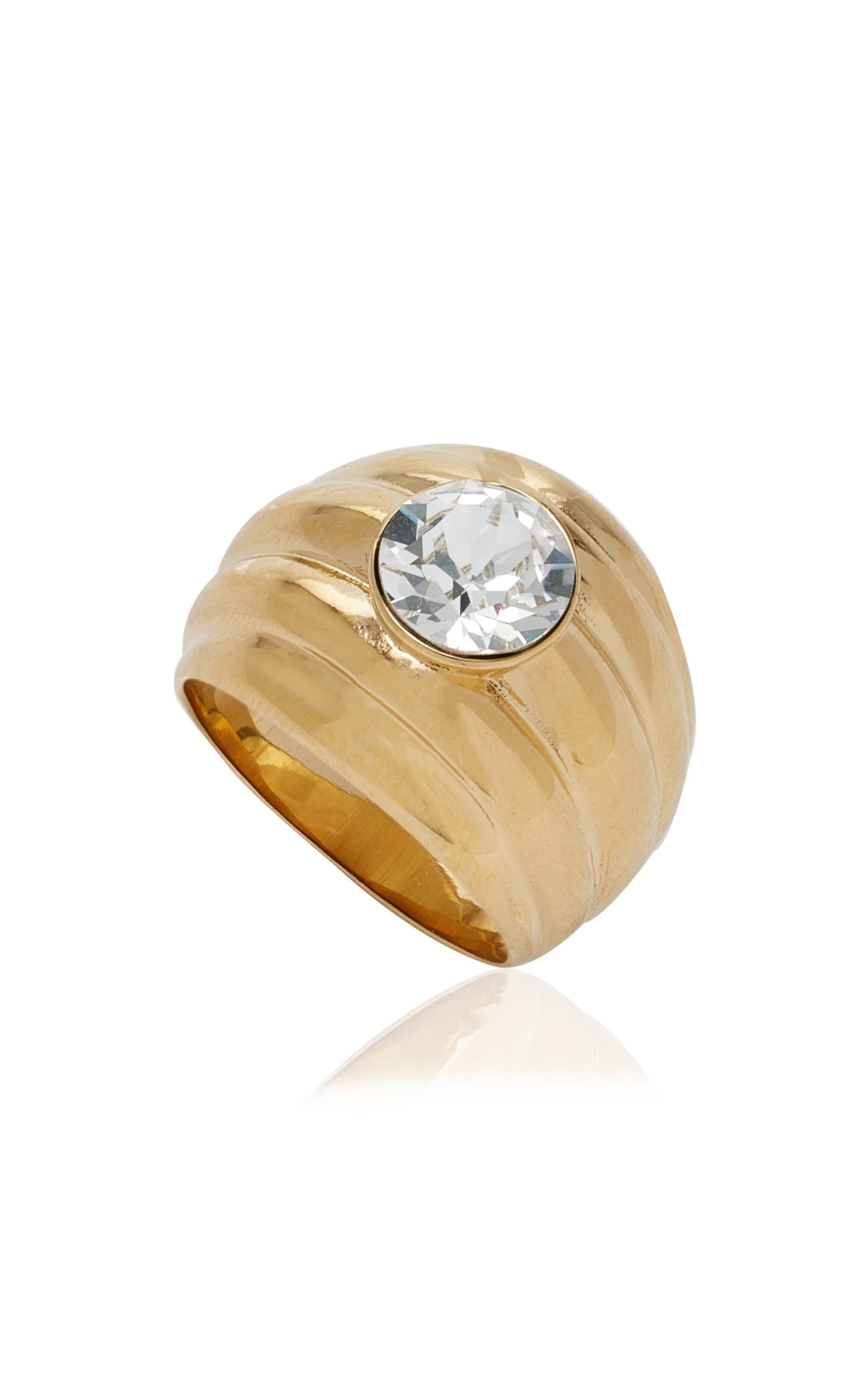 Amina Muaddi Jahleel Gold-Tone Crystal Ring 4 Amina Muaddi Jahleel Gold-Tone Crystal Ring - Image 2