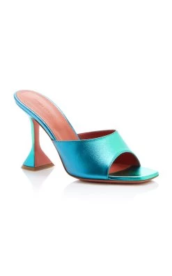 Amina Muaddi Lupita Leather Sandals 8 Amina Muaddi Lupita Leather Sandals -Lady Fashion Store amina muaddi green lupita slipper 3 2
