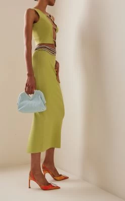 Amina Muaddi Camelia Silk-Satin Slingback Pumps